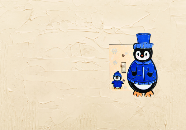 Penguin Shaped Sublimated Lighr Switch Cover