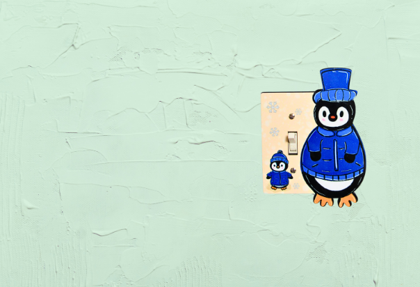 Penguin Shaped Sublimated Lighr Switch Cover