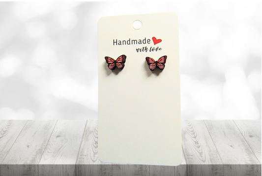 MDF-Open Butterfly Shaped Sublimated Stud Earrings