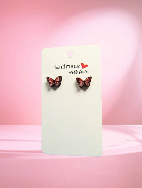 MDF-Open Butterfly Shaped Sublimated Stud Earrings