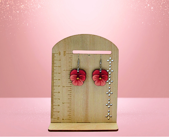 MDF- Pansy Shaped Sublimated 1 inch Earrings