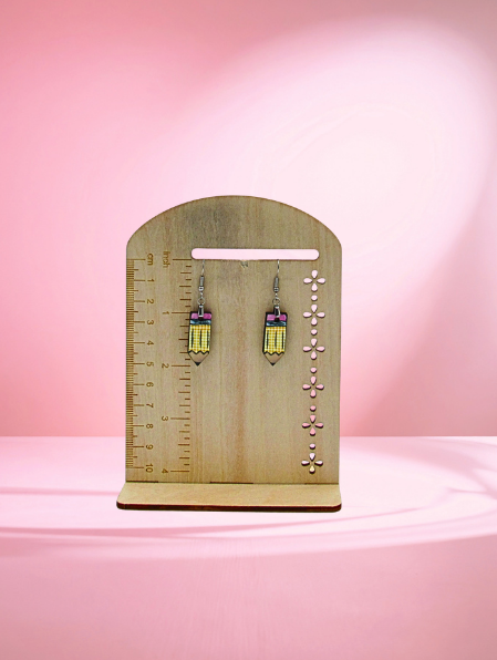 MDF-Pencil Shaped Sublimated Earring 1 inch