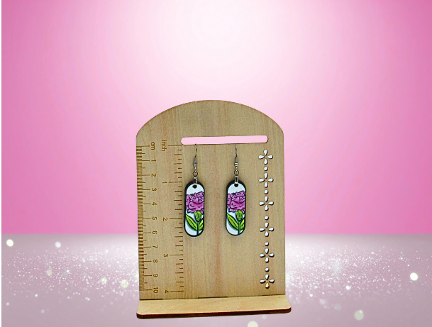 MDF-Oval Bar Shaped Sublimated Earrings 1.5 inch