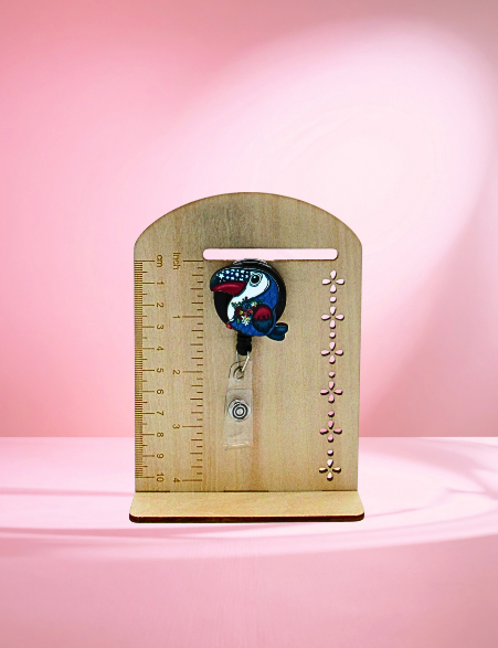 MDF- Toucan Shaped Sublimated Badge Reel Summer Theme