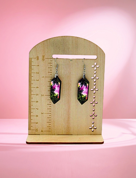 MDF-Gemstone Shaped Sublimated Earrings 1.5 inch