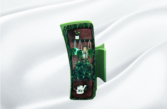 MDF-Large Sublimated Hair Claw Clip Plants