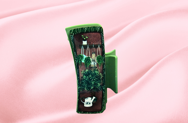 MDF-Large Sublimated Hair Claw Clip Plants