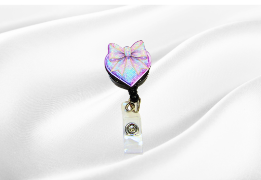 MDF-Heart with Bow Shaped Sublimated Badge Reel