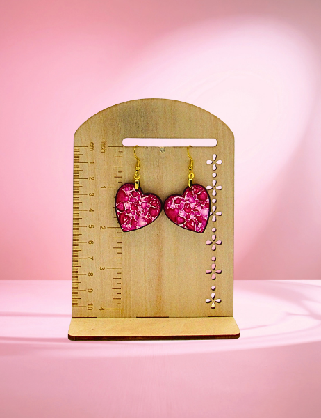 MDF-Heart Shaped Sublimated Earrings 1 inch