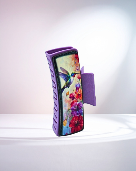 MDF-Large Sublimated Hair Claw Clip (Hummingbird)