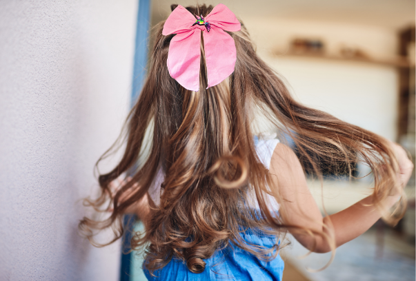 5" Girls Cotton Hair Bow with MDF Shaped Sublimated Center (Hummigbird)