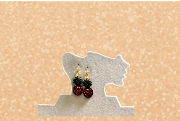 MDF-Pineapple Shaped Sublimated Earrings 1.5 inches