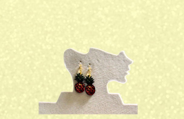 MDF-Pineapple Shaped Sublimated Earrings 1.5 inches