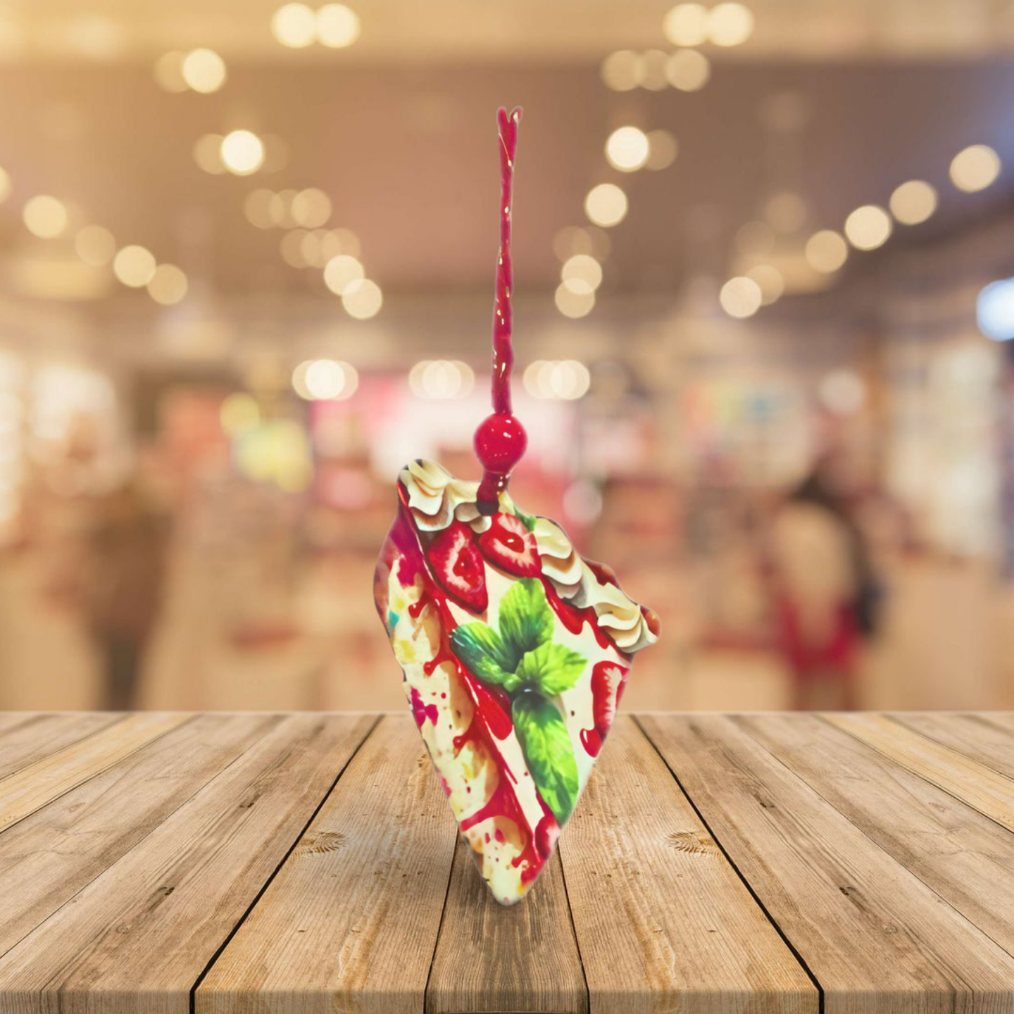Pie Slice Shaped Sublimated Ornament