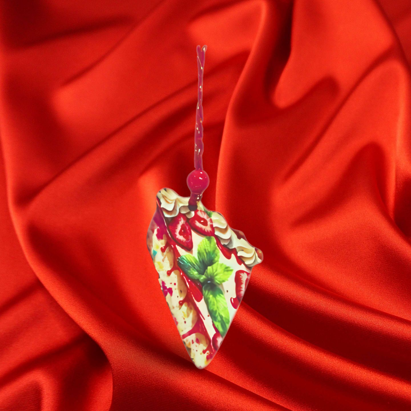 Pie Slice Shaped Sublimated Ornament