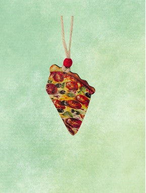 Pizza Pie Slice Shaped Sublimated Ornament