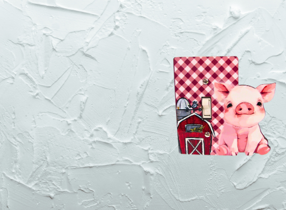 MDF - Pig Shaped Sublimated Light Switch Cover