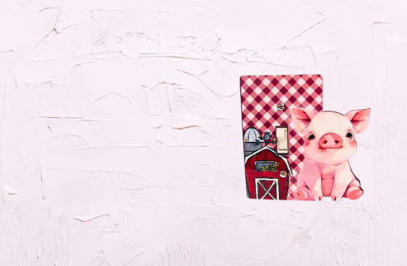 MDF - Pig Shaped Sublimated Light Switch Cover
