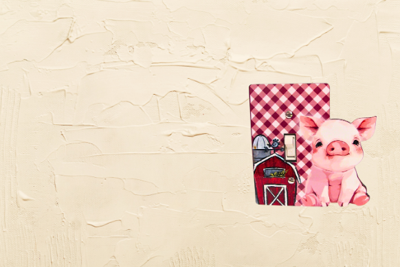 MDF - Pig Shaped Sublimated Light Switch Cover