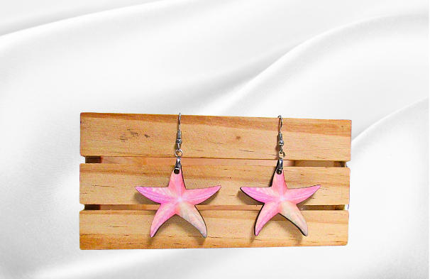 MDF-Starfish Shaped Sublimated Earrings 1.5 inch