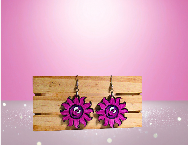 MDF-Sun Shaped Sublimated Earrings 1.5 inch