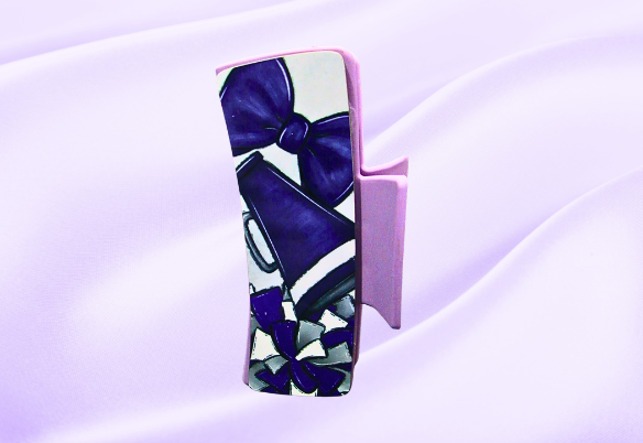 MDF-Large Sublimated Hair Claw Clip Cheer Themed