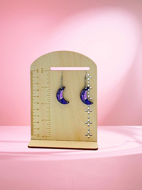MDF-Moon Shaped Sublimated Earrings 1.5 inch