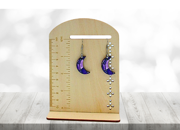 MDF-Moon Shaped Sublimated Earrings 1.5 inch
