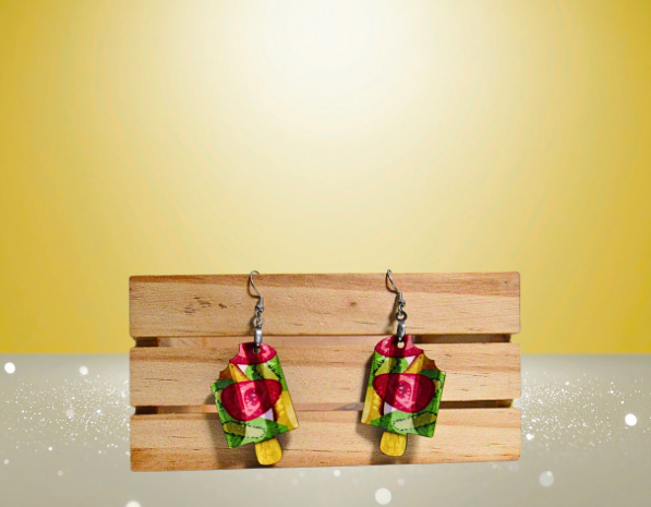 MDF-Popsicle  Shaped Sublimated Earrings 1.5 inch