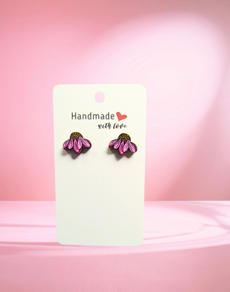 MDF-Open Flower Shaped Sublimated Stud Earrings
