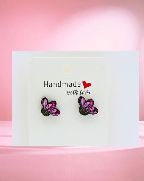 MDF-Open Flower Shaped Sublimated Stud Earrings