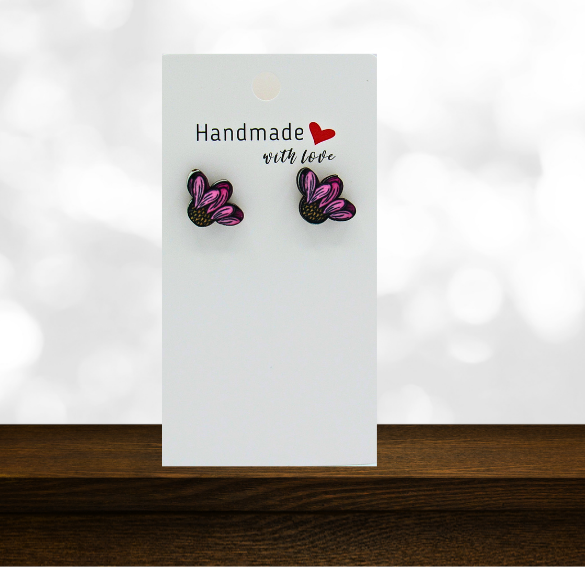 MDF-Open Flower Shaped Sublimated Stud Earrings