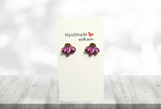MDF-Open Flower Shaped Sublimated Stud Earrings