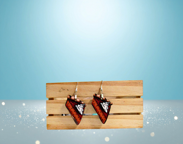 MDF-Pie Slice Shaped Sublimated Earrings 1.5 inch