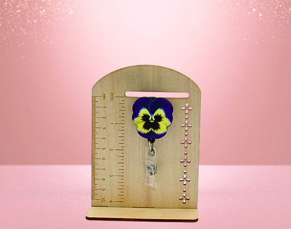 MDF-Pansy Shaped Sublimated Badge Reel