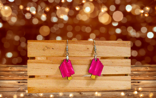 MDF-Popsicle  Shaped Sublimated Earrings 1 inch