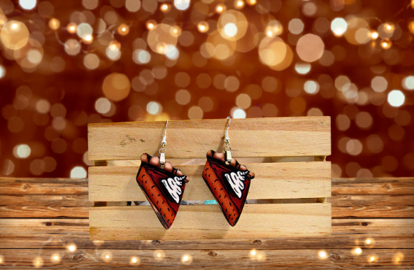 MDF-Pie Slice Shaped Sublimated Earrings 1.5 inch