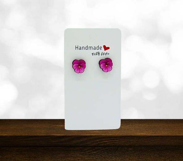 MDF- Pansy Shaped Sublimated Stud Earrings