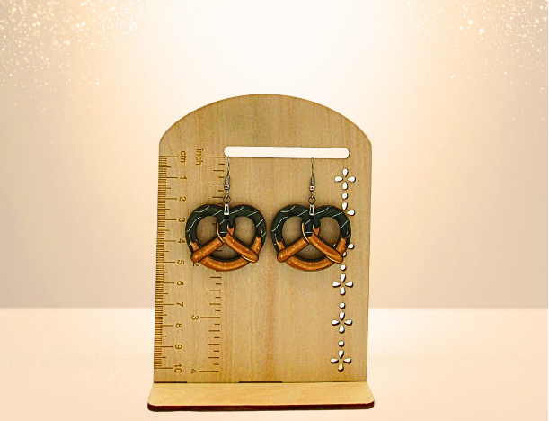 Pretzel Shaped MDF Sublimated Earrings 1.5 inch Dipped