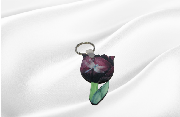 MDF- Tulip Shaped Sublimated Keychain