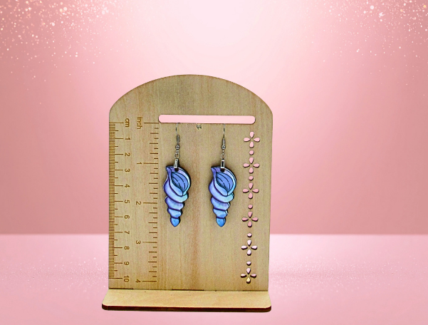 MDF- Tulip Shell Shaped Sublimated Earrings 1.5 inch