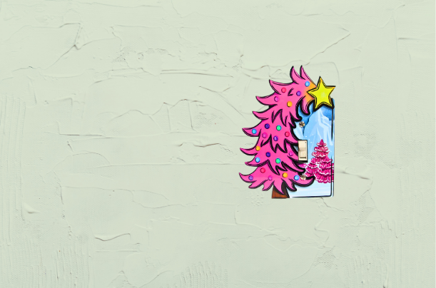 Whimsical Tree Shaped Sublimated MDF Light Switch Plate