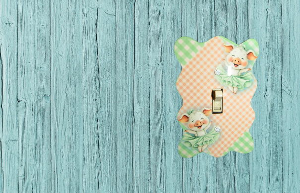 MDF-Wavy Edge Shaped Sublimated  Switch Plate Cover