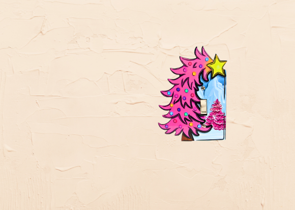 Whimsical Tree Shaped Sublimated MDF Light Switch Plate