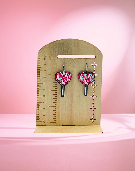 MDF-Sucker Shaped Sublimated Earrings 1.5 inch