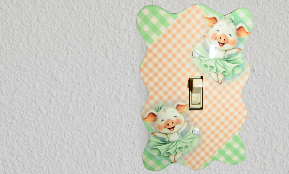 MDF-Wavy Edge Shaped Sublimated  Switch Plate Cover