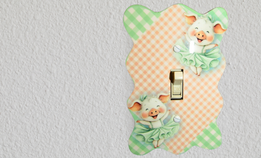 MDF-Wavy Edge Shaped Sublimated  Switch Plate Cover