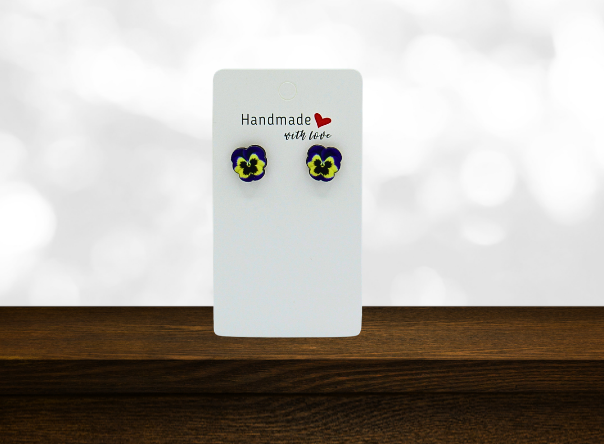 MDF- Pansy Shaped Sublimated Stud Earrings