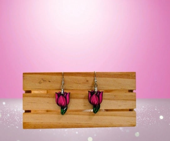 MDF-Tulip Shaped Sublimated Earrings 1 inch
