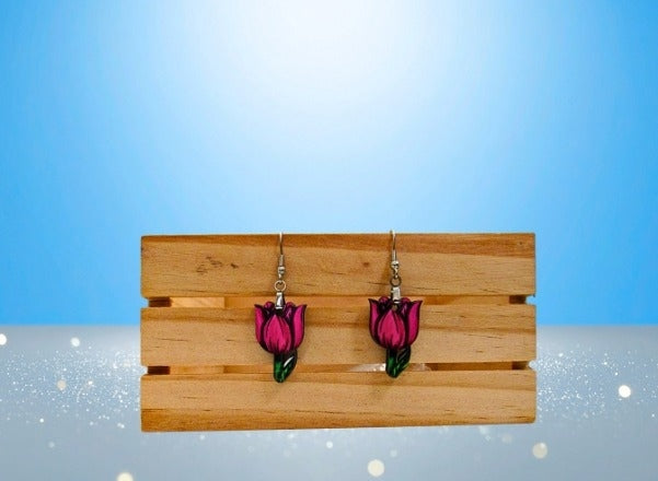 MDF-Tulip Shaped Sublimated Earrings 1 inch